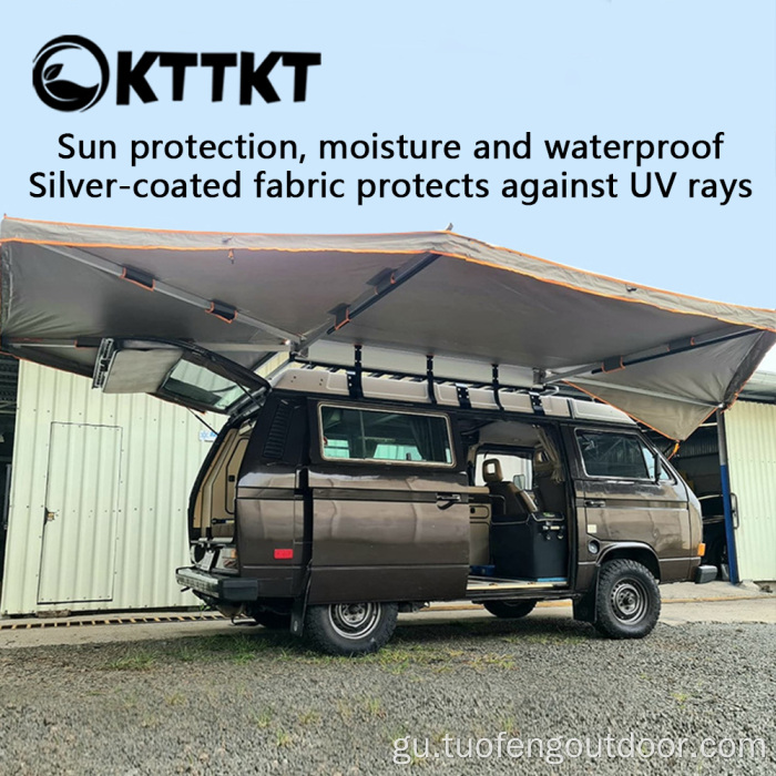 270 ° ખાકી આઉટડોર કેમ્પિંગ સ્કેલ op પ્ડ કાર છતની છીપ